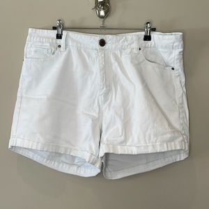 White Denim Cuffed bottom Shorts, Forever 21 size 12